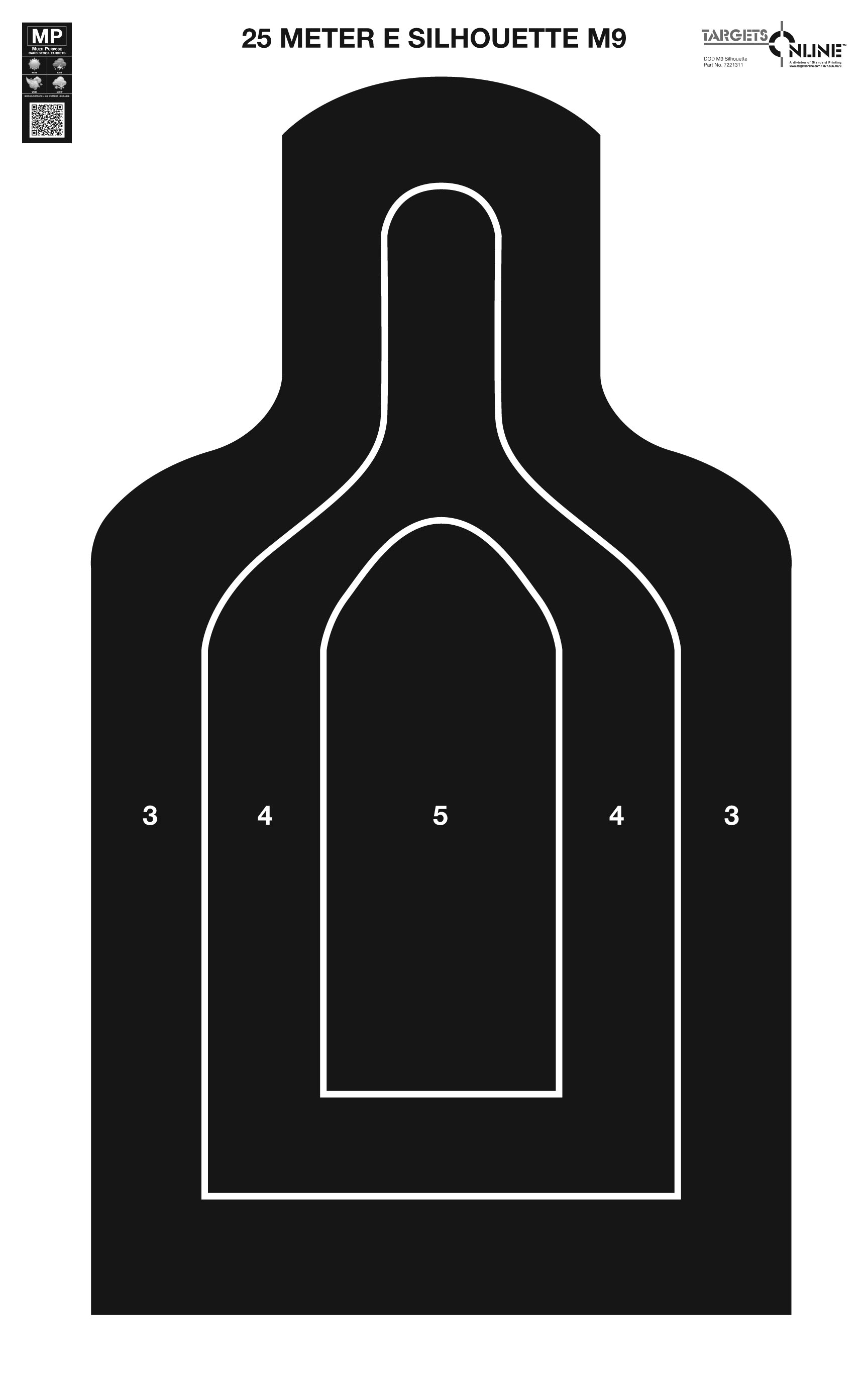DOD M9 Silhouette 25 meter - Card Stock DOD M9 Silhouette 25 meter - Card Stock